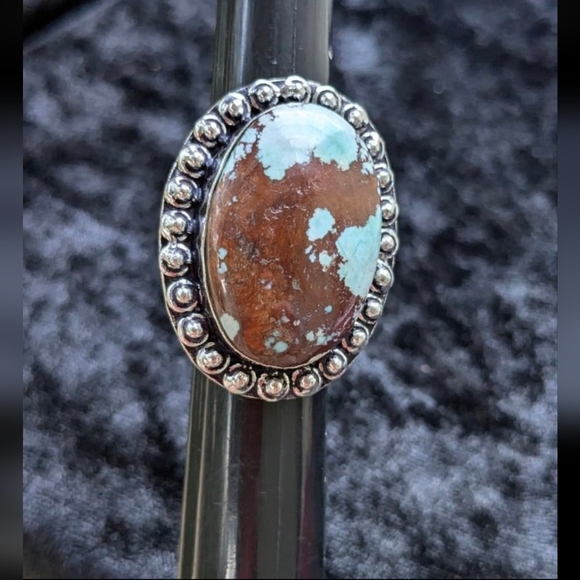 Handcrafted Oval Turquoise Ring - Picture 5 of 11
